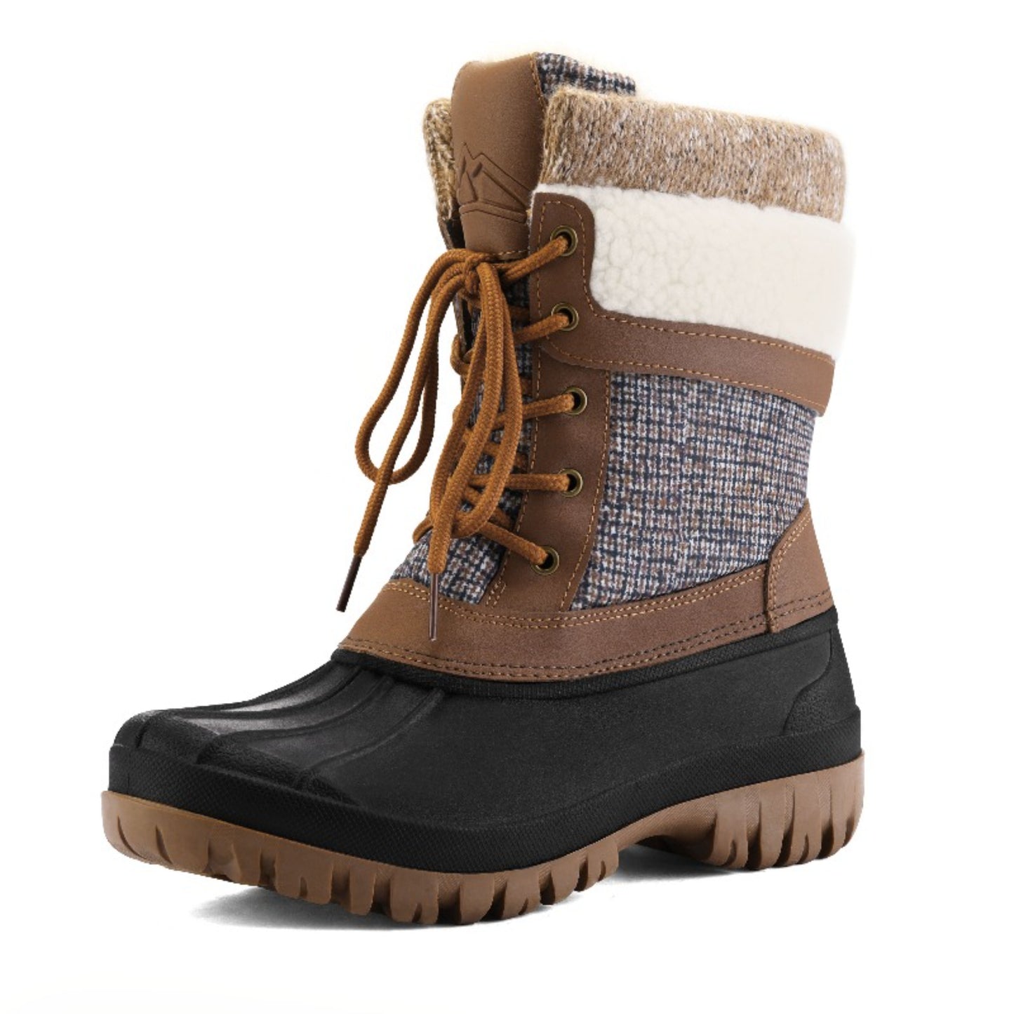 Women'S Thermal Snow Boots - Winter Non-Slip Mid-Calf Hiking Boots with Thickened Rubber Sole, Round Toe & Arch Support - Heavy-Duty Cold Weather Boots for