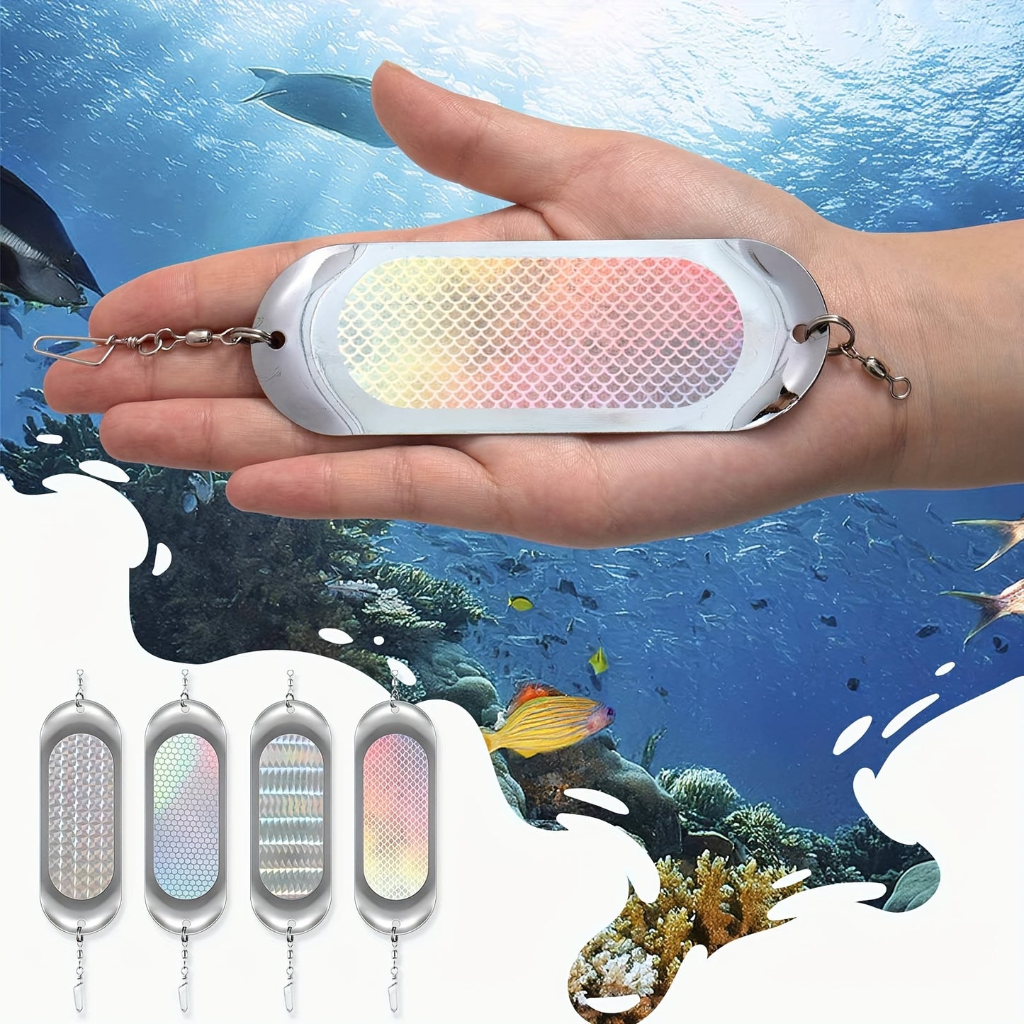 TENARE 4pc Kokanee Dodger Flashers For Salmon Trolling Lure