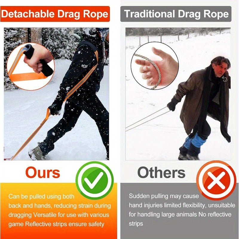 Heavy Duty Deer Drag Harness With Reflective Strip And Handle