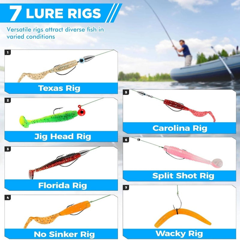 137pcs Fishing Lures and 397pcs Fishing Accessories Kit | Hooks, Weights, Other Accessories, Bait Lure Gear Kit for Men, Bass, Freshwater and Saltwater Compatible