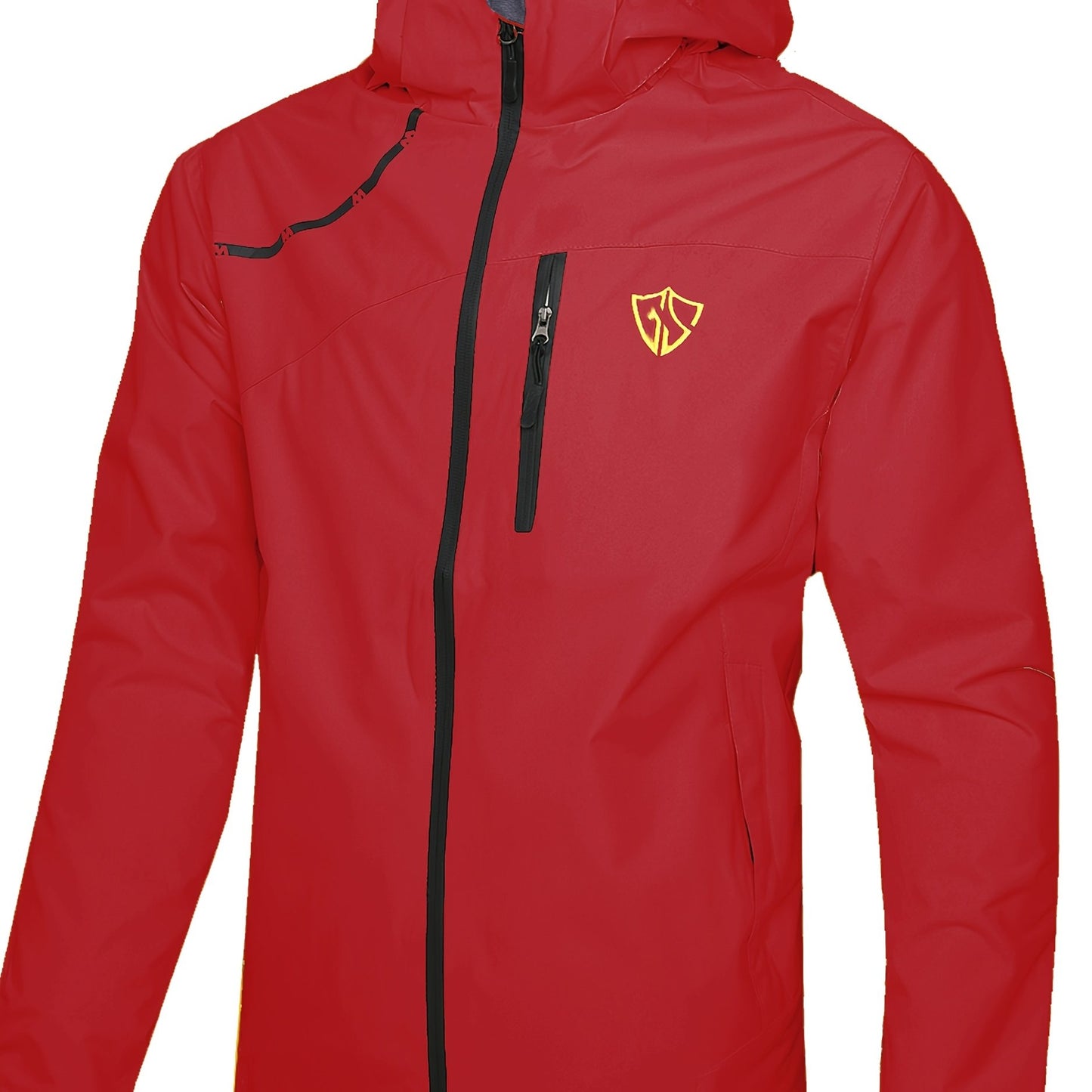 Men's Waterproof Rain Jacket With Hood And Windproof Zippered Pockets