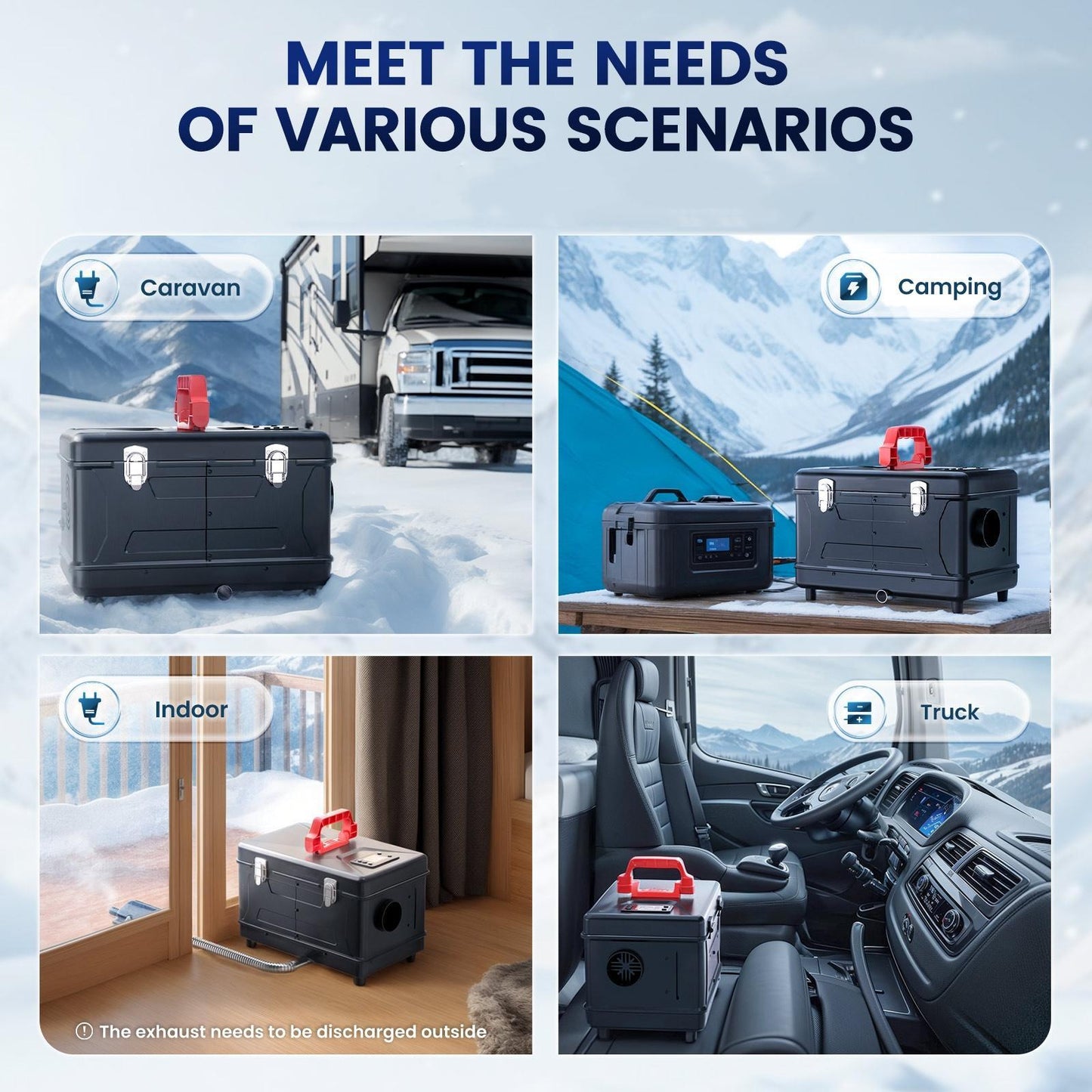 5-8kW Portable Diesel Air Heater With App Control For Campers RVs Boats
