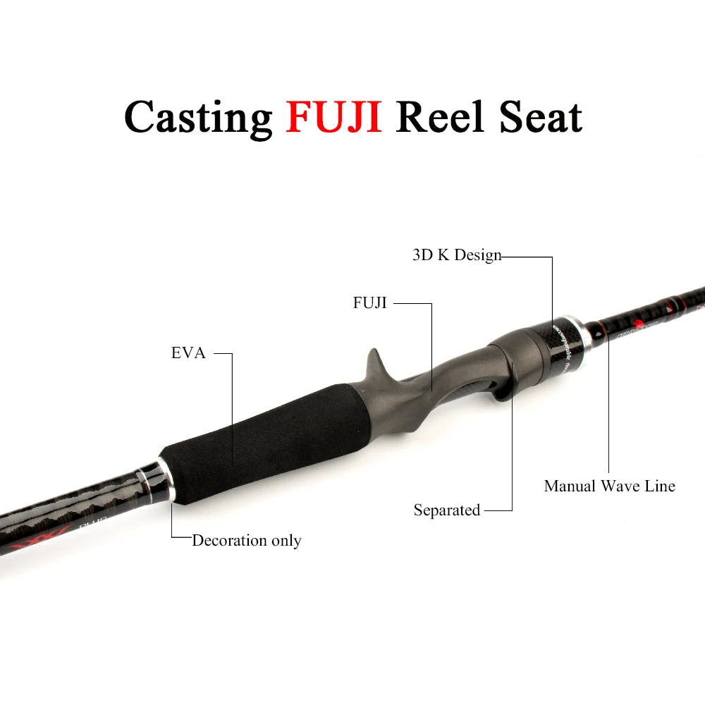 Kuying Pirate Carbon Casting Spinning Rod for River Fishing