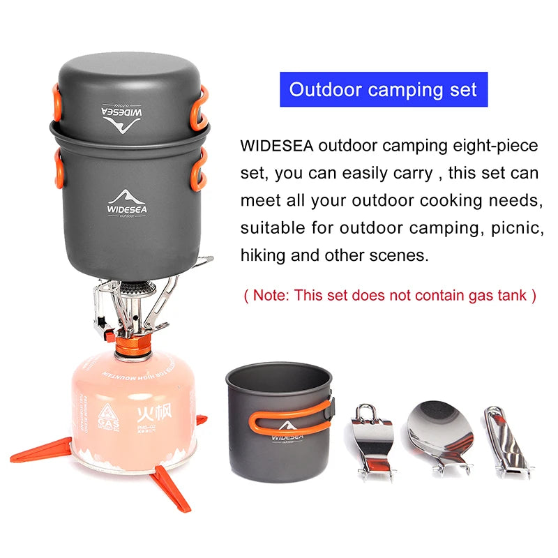 Widesea Camping Cookware Set Portable Stove Pot and Tableware