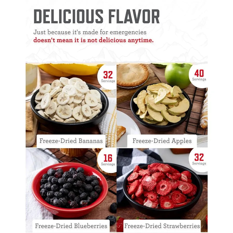 Emergency Fruit Bucket Dehydrated and Freeze Dried Meals Pack