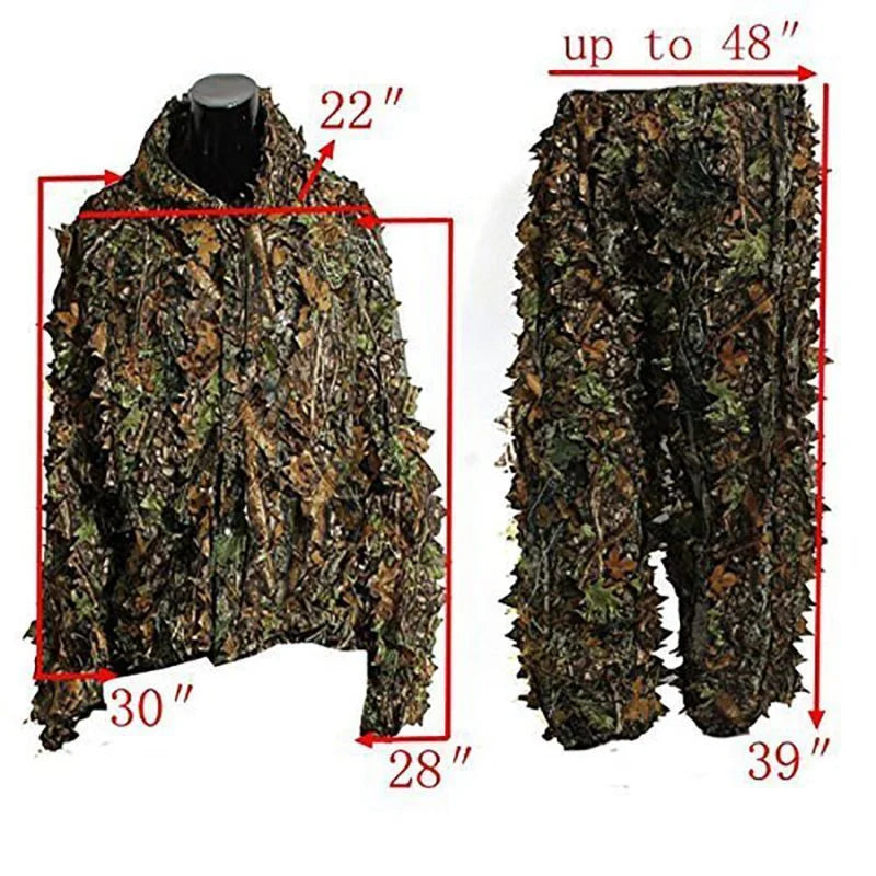 Hubei 3D Ghillie Suit Leafy Camouflage Clothing Set