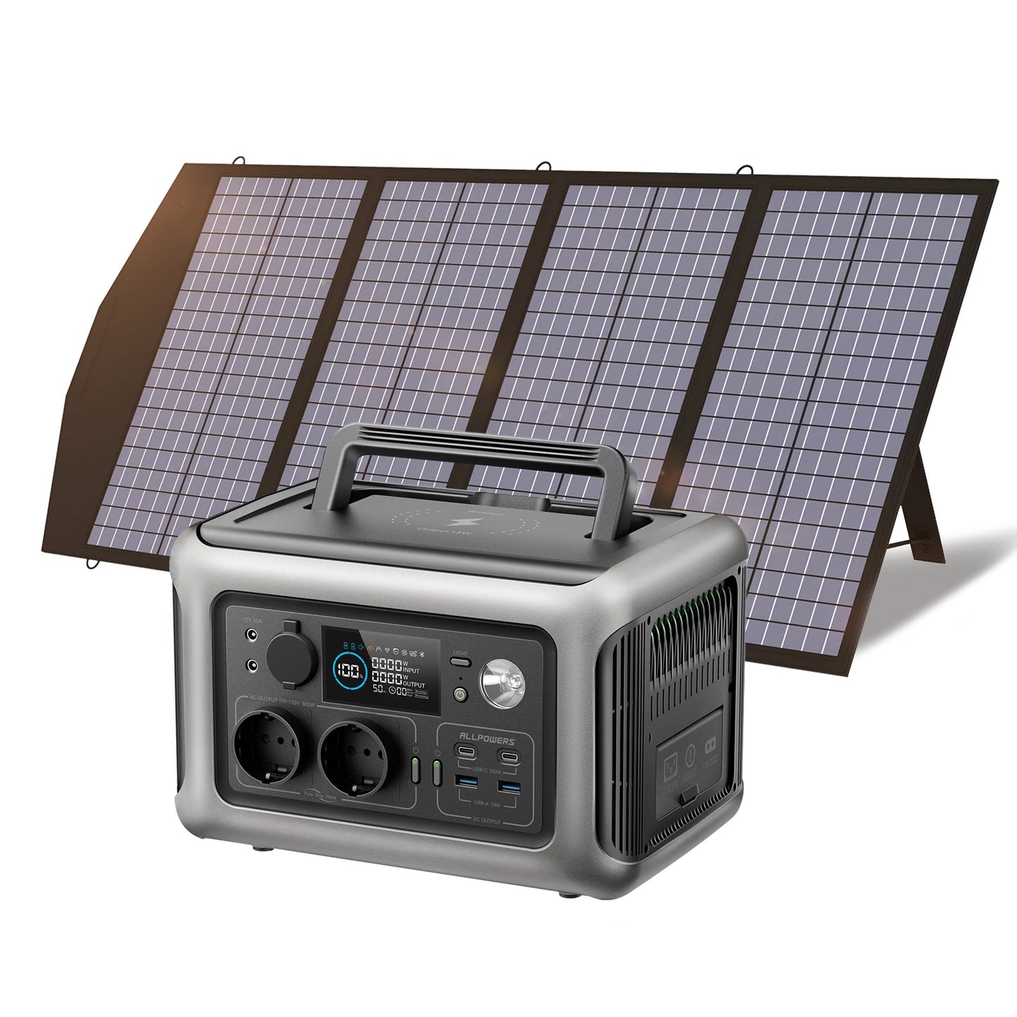 ALLPOWERS R600 Portable Powerstation 299Wh LiFePO4 Battery with Solar Panel