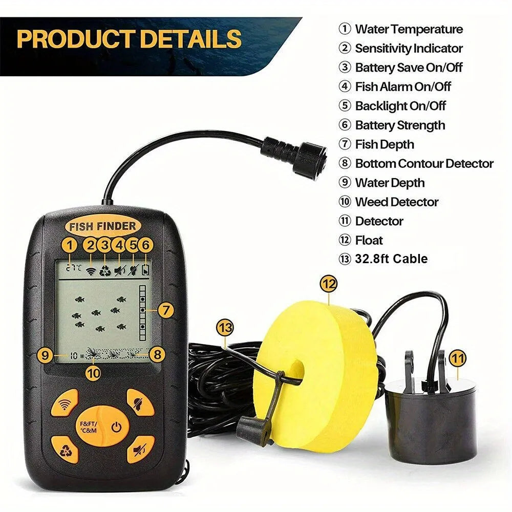Hign-concerned Portable Fish Finder With Echo Sonar Transducer