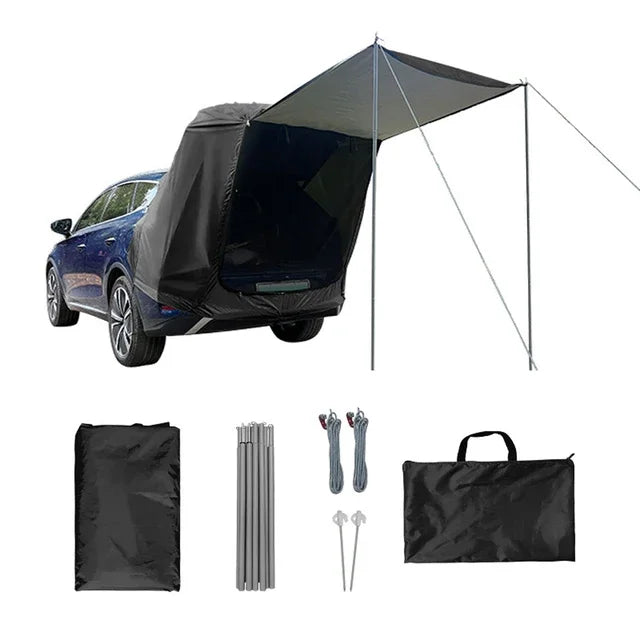 Building Outdoor Car Rear Tent With Canopy and Rainproof Extension