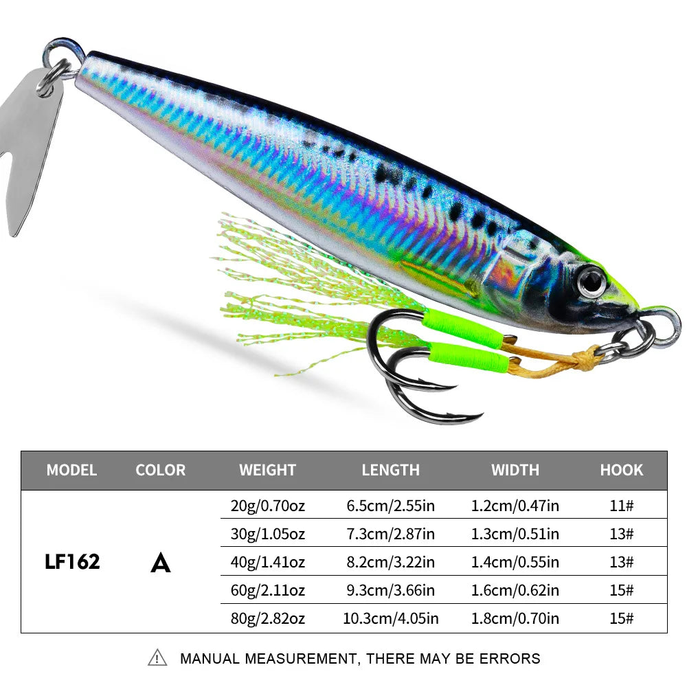 Fast Sinking 3D Printed Metal Jig Lure For Saltwater Fishing