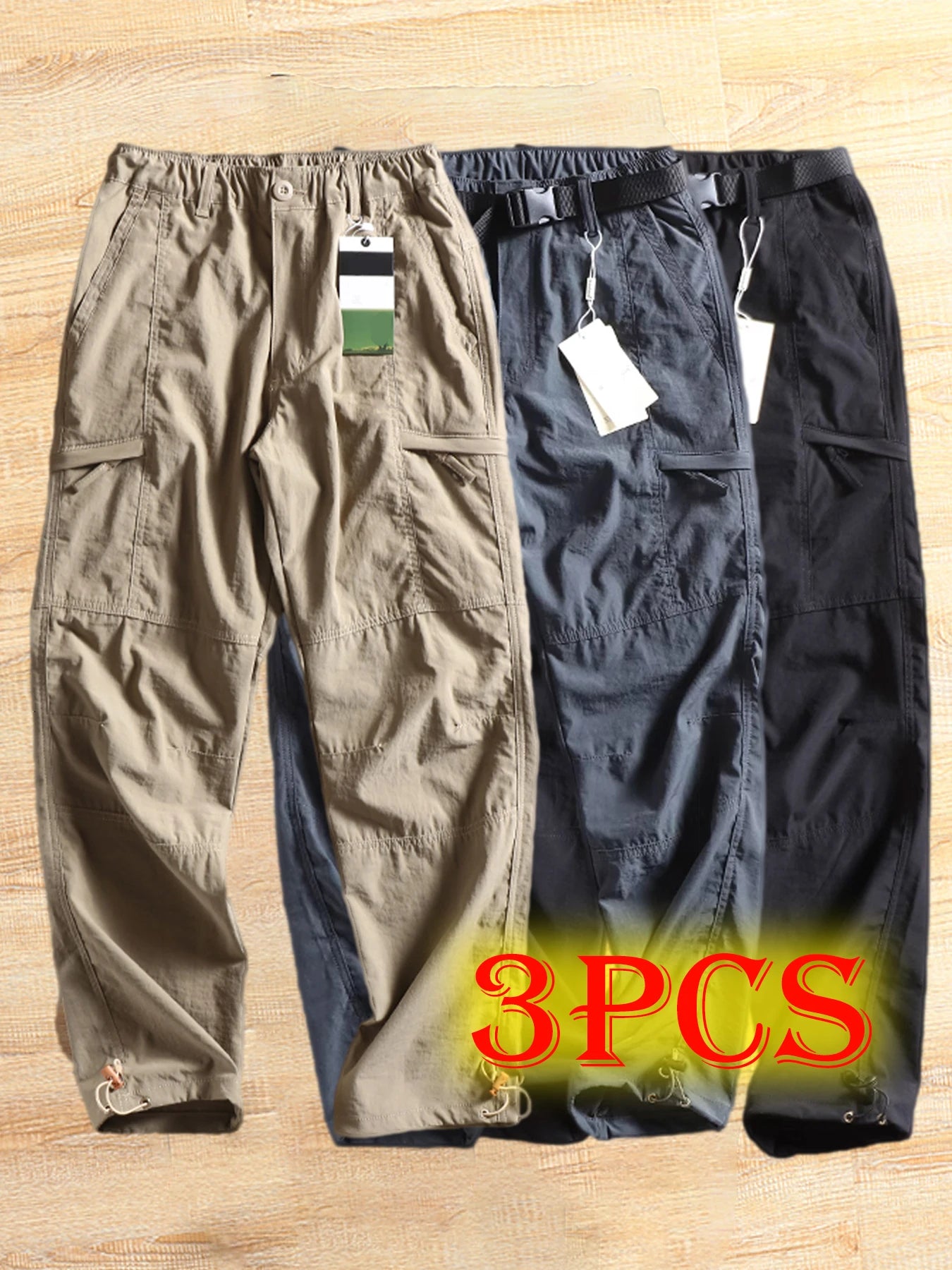 NONECN Men's Summer Tactical Cargo Pants Lightweight Waterproof