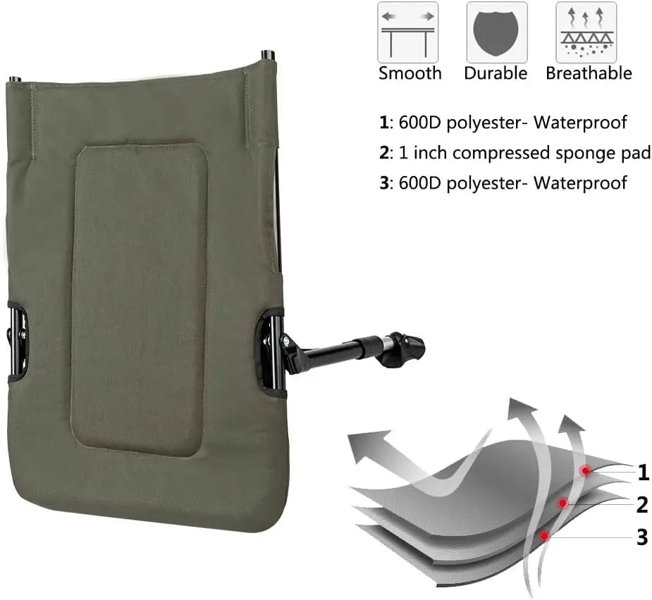 XMSJ Heavy Duty Fishing Chair With Footrest For Outdoors