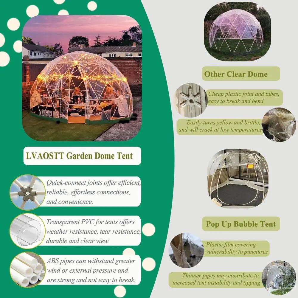 ZHUXIANG Garden Dome Clear Tent Outdoor Weatherproof Patio Canopy