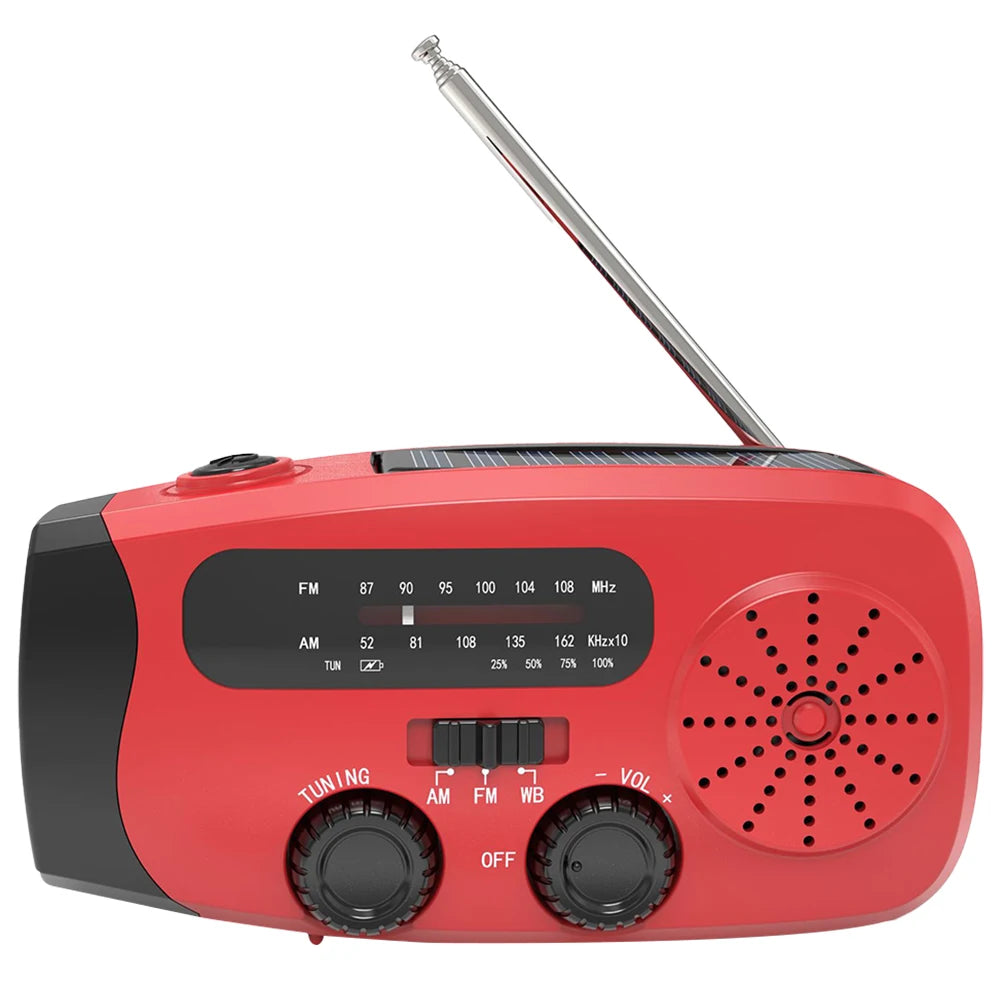 Emergency Hand Crank Radio With LED Light USB Charge Solar