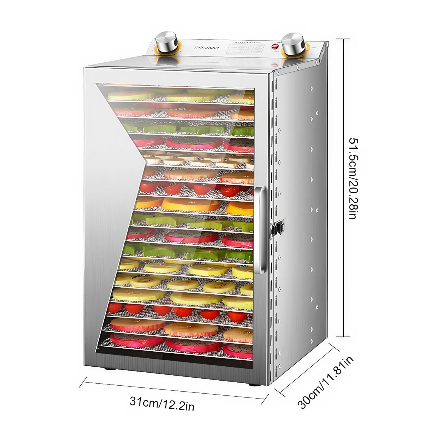 Stainless Steel 18 Tray Food Dehydrator 800W With Temperature Control