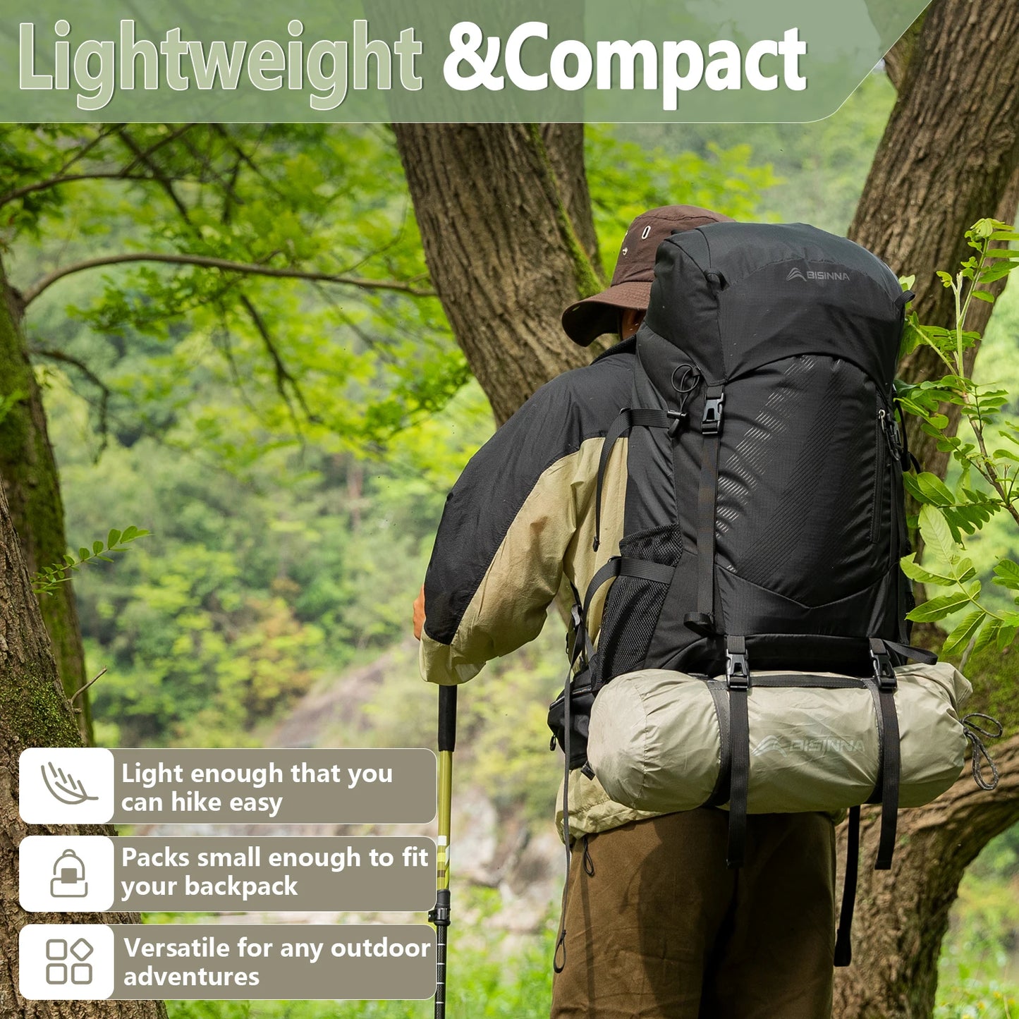 BISINNA Ultralight Double Layer Two Person Camping Tent Waterproof