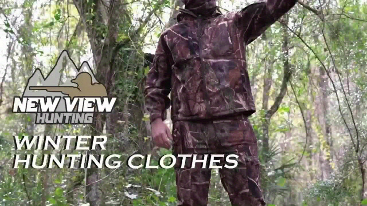 NEW VIEW Camo Hunting Clothes for Men, Winter Warm Hunting Jacket and Pants, Fleece Lined Hunting Suit, for Deer Duck Bow Hunts, Hiking, Fishing, Camping and Outdoor Activities