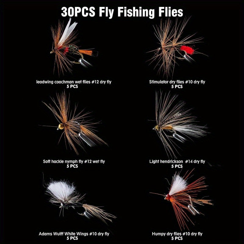 Fly Fishing Poppers Lures, Topwater Popper Flies Bugs Lure, Fly Fish Poppers Fishing Lures Kit, Dry Flies for Panfish Bluegill Crappie Sunfish Bass Trout Salmon