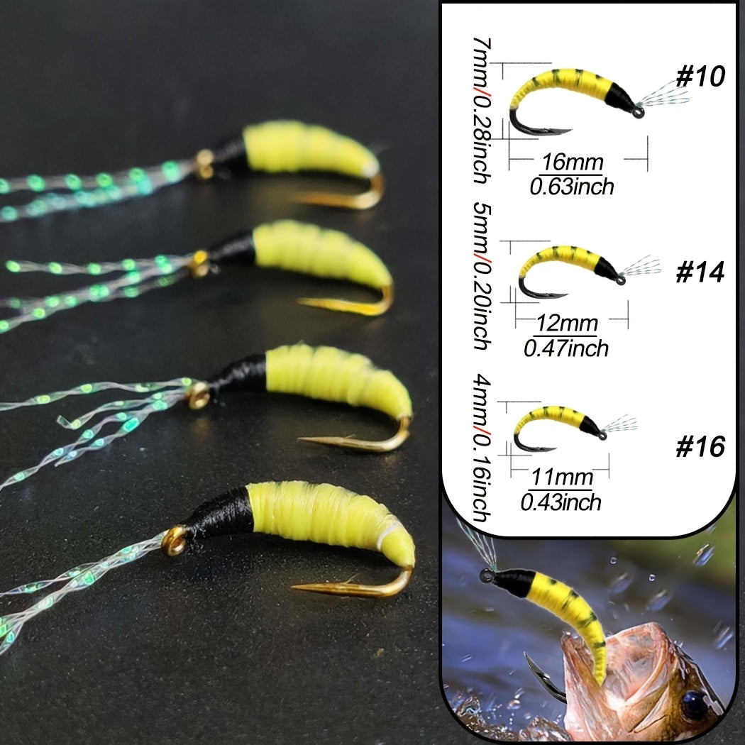 Fly Fishing Flies with Fly Box Kit for Bass Trout Salmon-2 Box Bundle (Total 70pcs Flies) Hand-Tied Dry Flies, Nymphs, Scud Streamers Lures Kit with Hooks