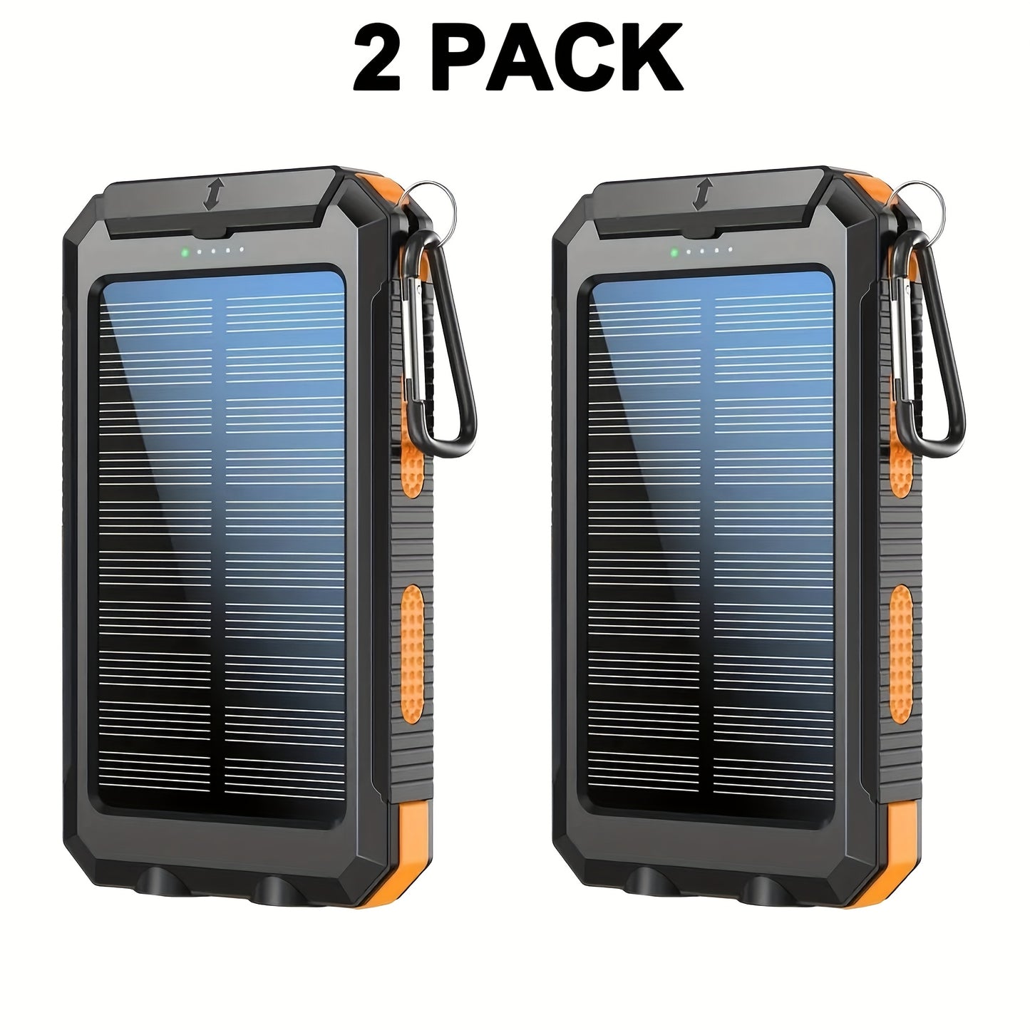 HXETERNAL 20000mAh Solar Charger With Dual USB Ports 2 Pack