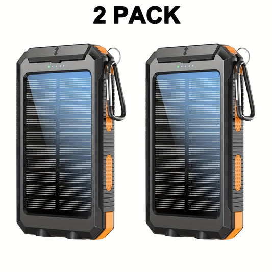 HXETERNAL 20000mAh Solar Charger With Dual USB Ports 2 Pack