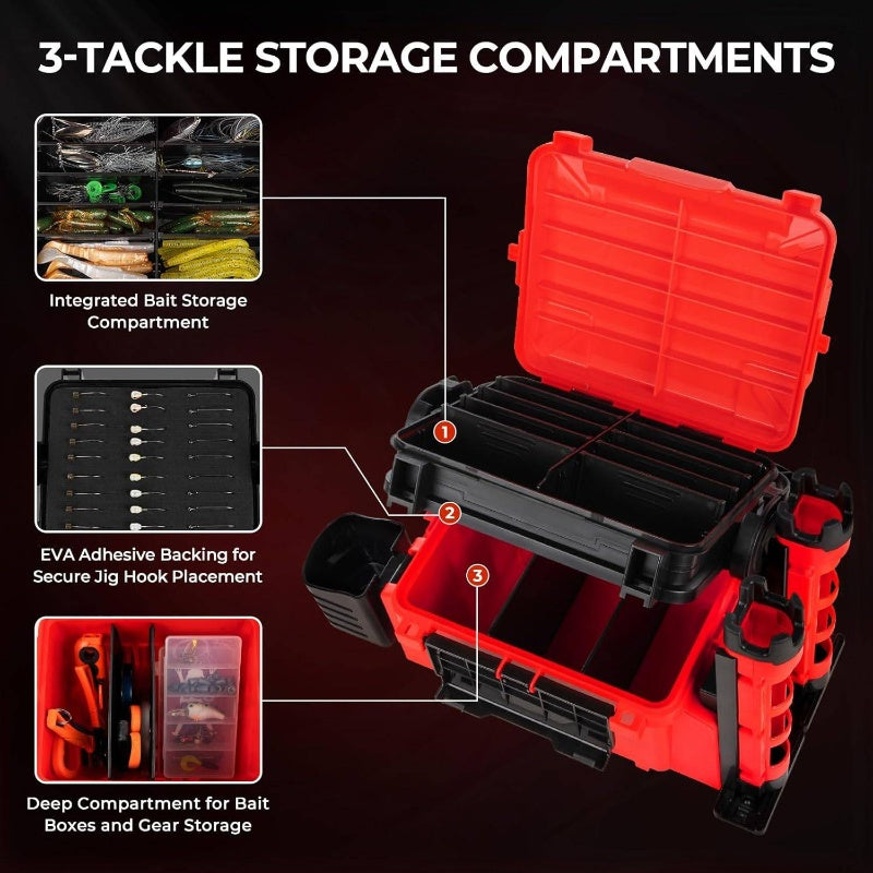 RigHub Portable Tackle Storage Box with 71pcs Freshwater Fishing Lure Kit - All-in-One Organized Fishing Gear, Lure Collection & Tackle Case for Lakes, Rivers, - Ideal for Anglers, Trout, Bass, Pike, Walleye, Catfish