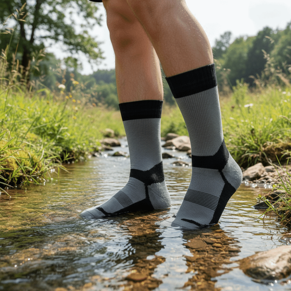Mens Nylon Outdoor Performance Socks Moisture Wicking Breathable Comfort