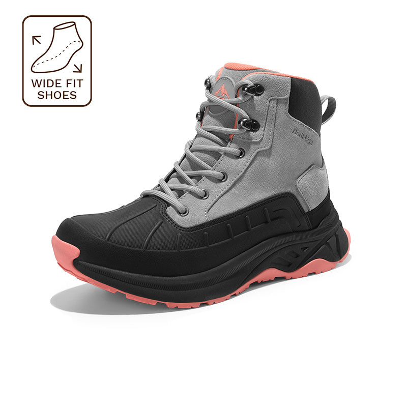 NORTIV 8 Wide Version Women's Waterproof, Durable and Slip Resistant Hiking Boots Lightweight & Breathable Outdoor Trekking Camping Trail Hiking Boots