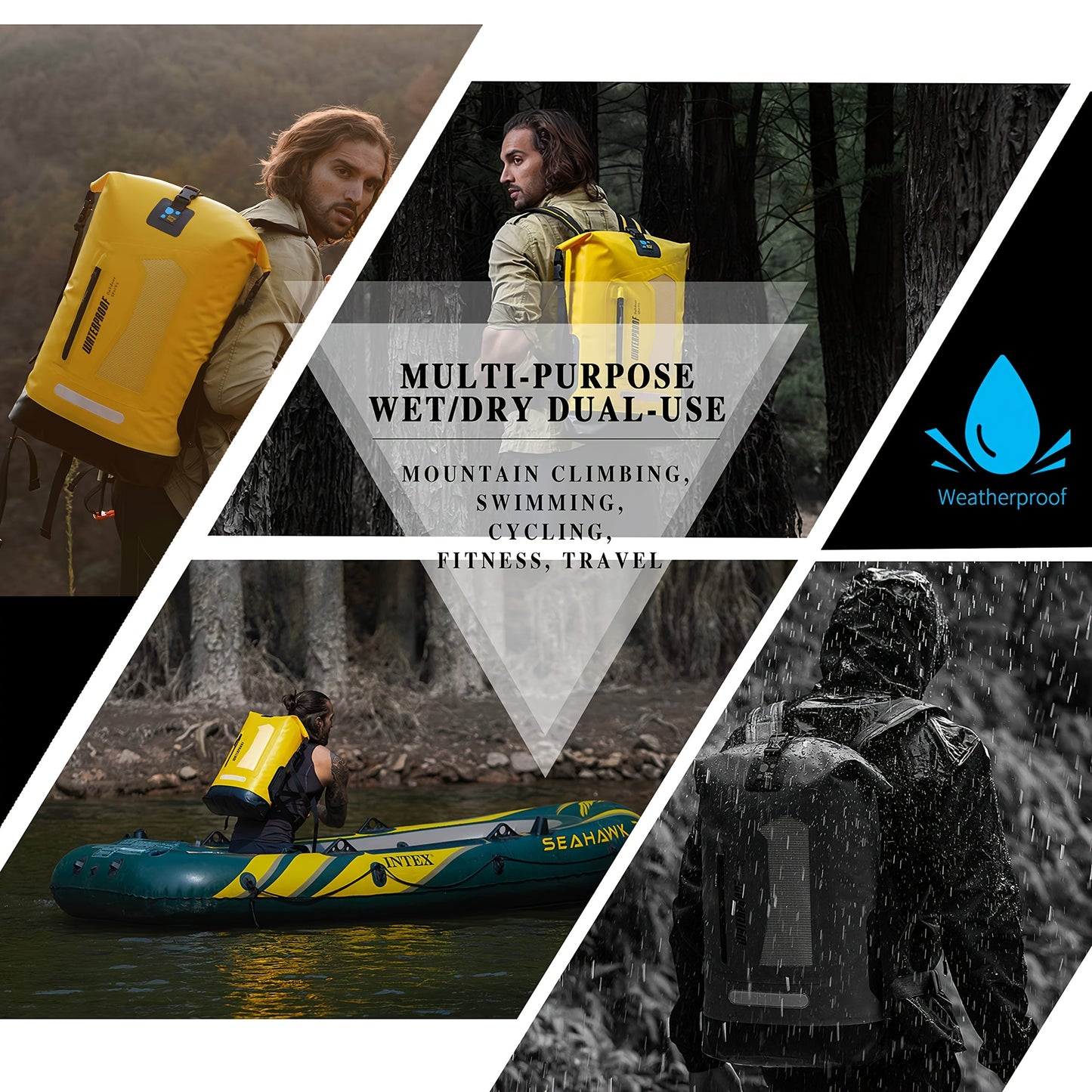 IDRYBAG Heavy Duty Hiking Backpack Roll Top Closure Dry Bag