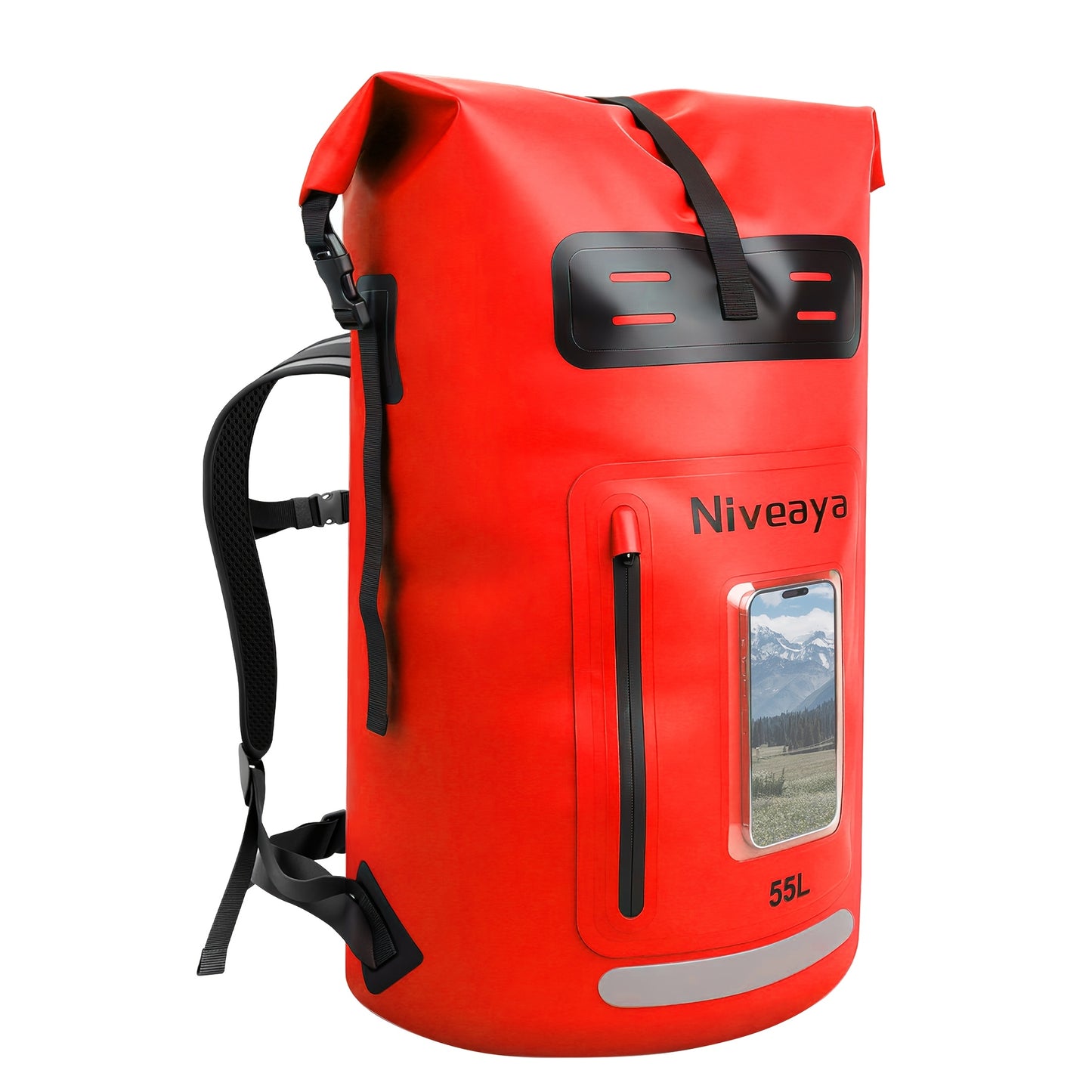 NIVEAYA Heavy Duty Hiking Backpack Roll Top Closure Bag