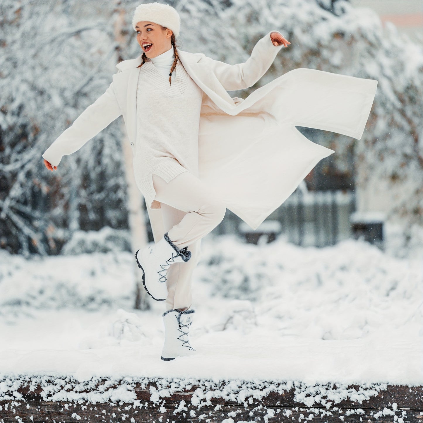 EARLDE Women's Waterproof Winter Snow Boots Lightweight Anti Slip Warm