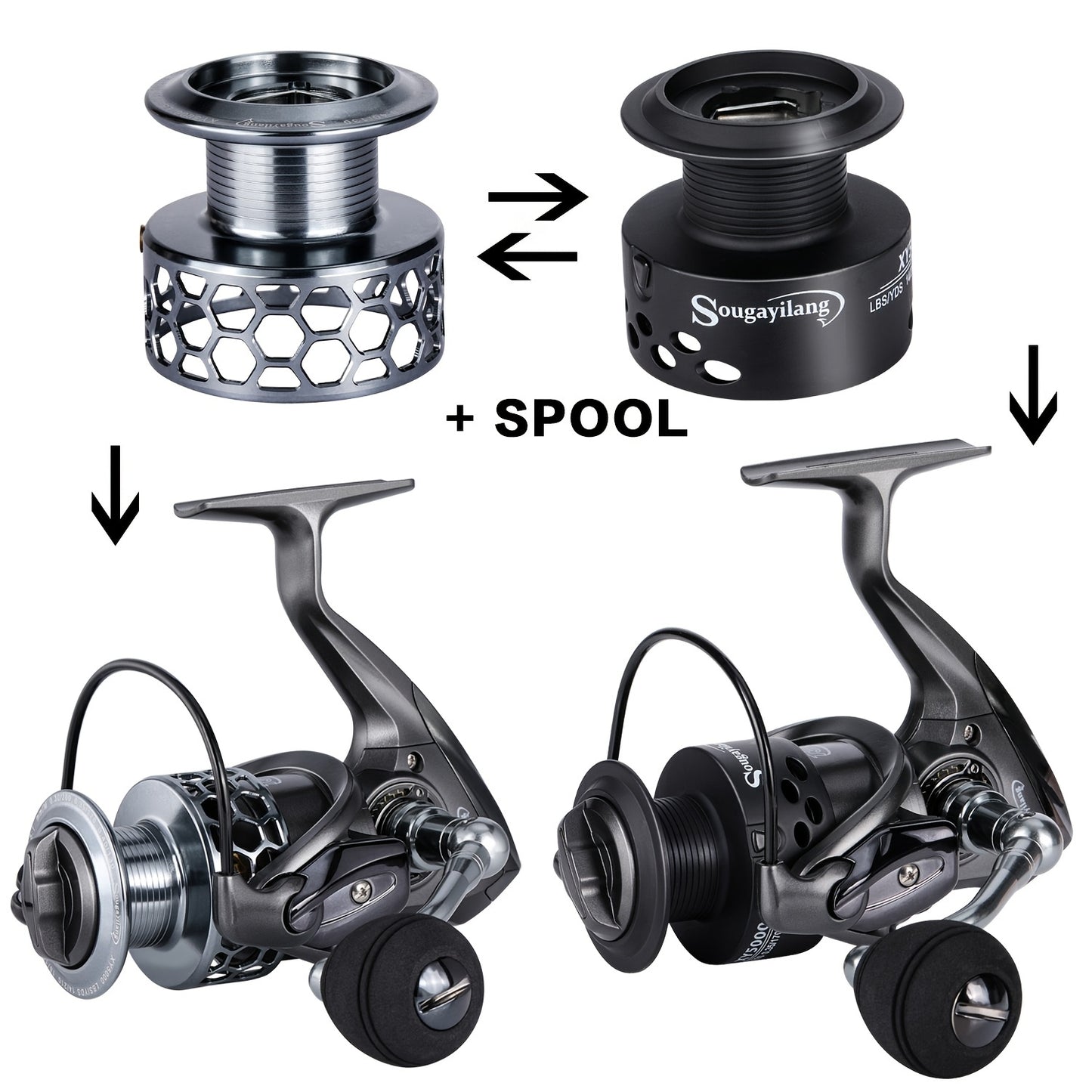 Sougayilang Spinning Reel 13 Bearings High Gear Aluminum Spool