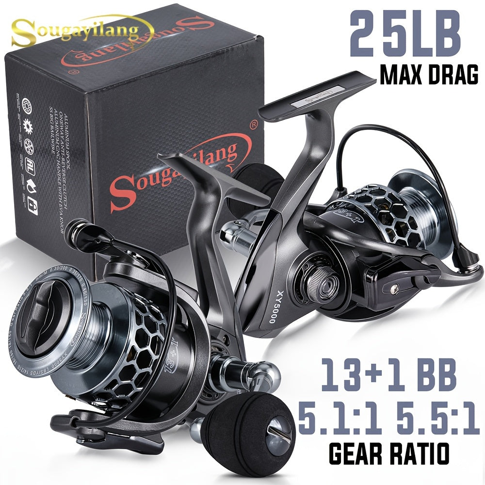 Sougayilang Spinning Reel 13 Bearings High Gear Aluminum Spool