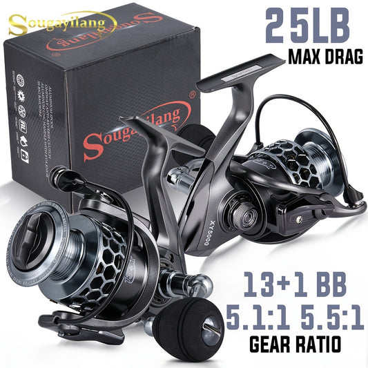 Sougayilang Spinning Reel 13 Bearings High Gear Aluminum Spool