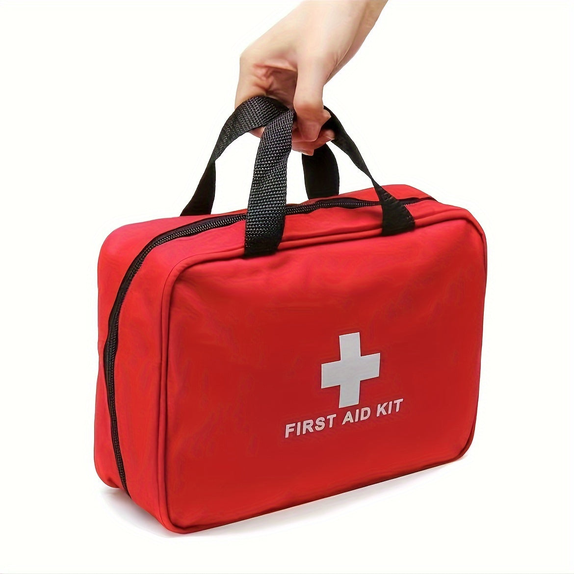 All-in-One Outdoor First Aid Kit with Portable Red Case - Heavy-Duty Supplies for Hunting, Hiking, Camping, & Emergencies - Comprehensive First Aid & Trauma Care (Bandages, Gauze, CPR Mask, Tweezers) for s &