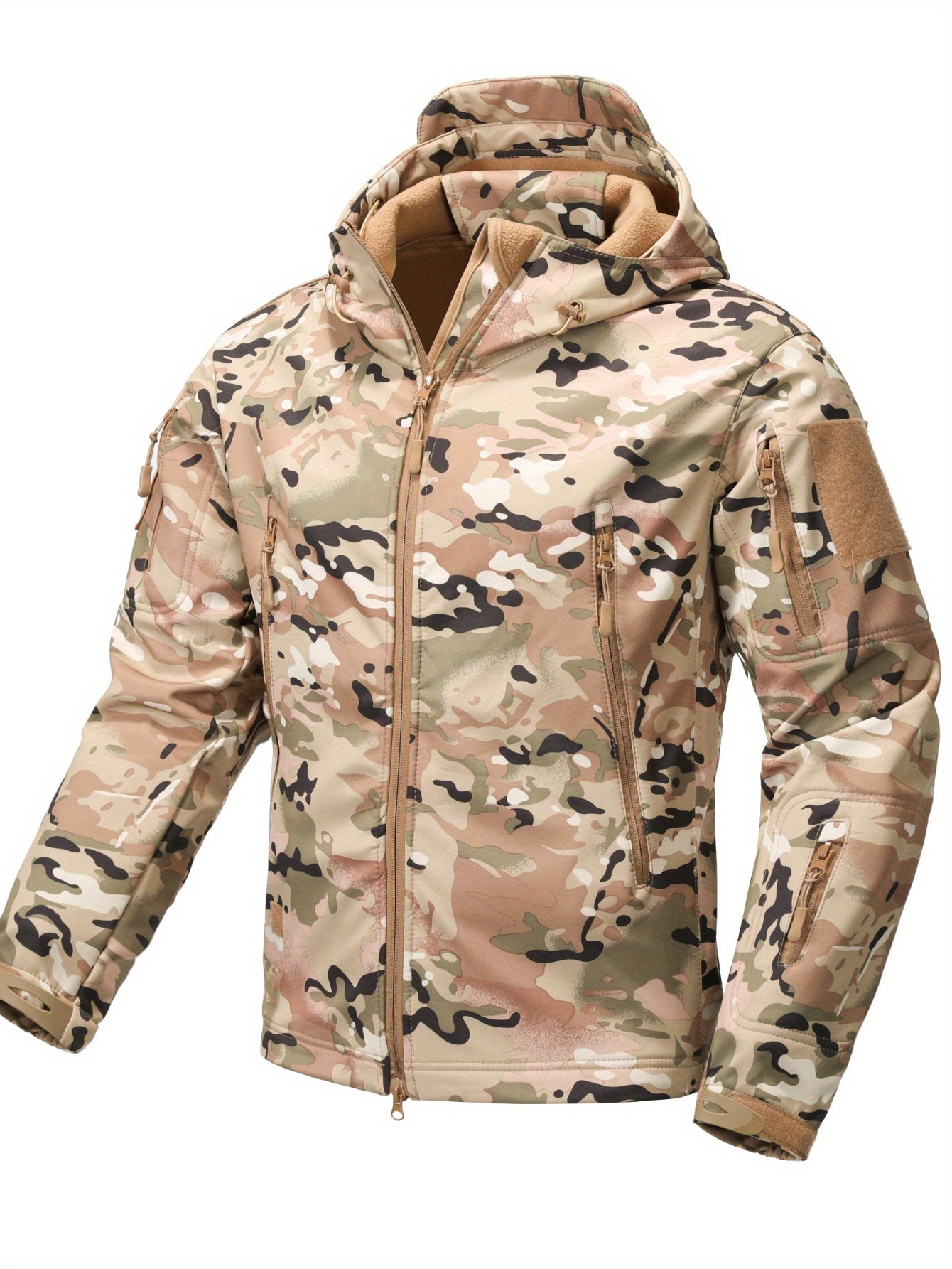 AKARNY Men's camo Jackets Hunting Winter Windproof Warm Hoodie Coat Jacket Soft shell jacket, Hunting Outerwear, Hunting Jacket, Warm Fleece Jacket, Camouflage Pattern, Casual Streetwear, Machine Washable Jacket