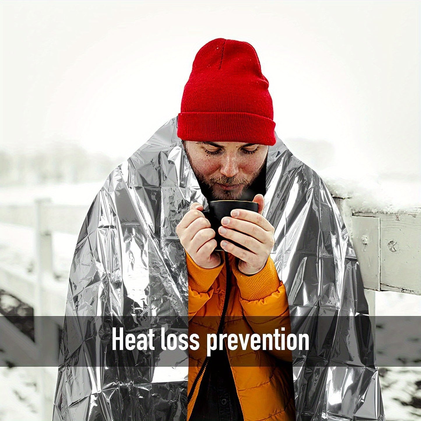 Emergency Thermal Kit Mylar Blanket For Outdoor Survival And Camping