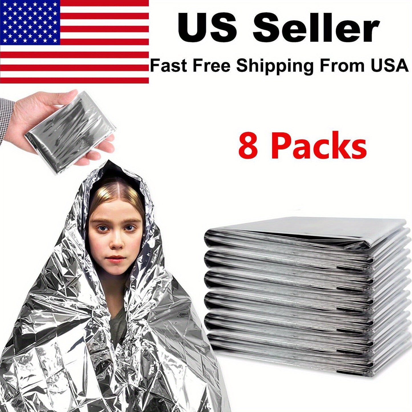 Emergency Thermal Kit Mylar Blanket For Outdoor Survival And Camping
