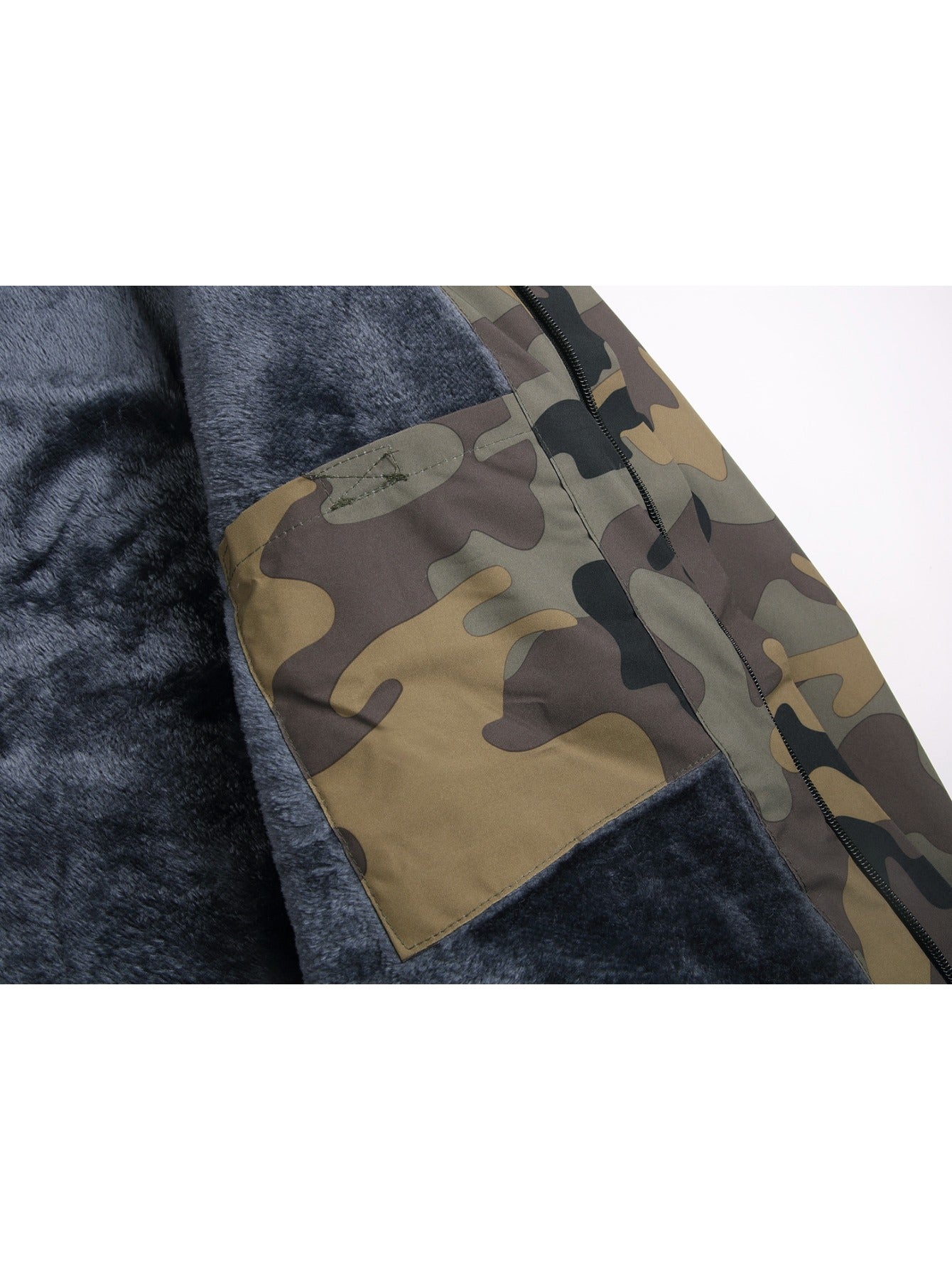 Men's Winter -Lined Thermal Jacket High Quality Windproof Coat with Hood, Thick Outdoor, Button & Zipper Closure, Machine Washable for Hiking, Skiing, Camping - Camouflage (Solid Color also available)