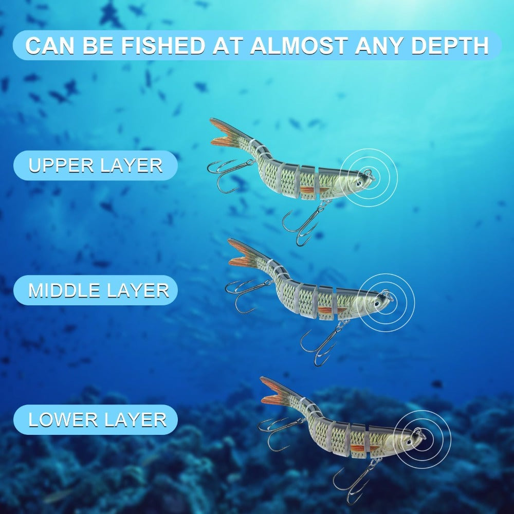 12pcs Fishing Lures, for Freshwater Saltwater, Slow Sinking Lifelike Multi-section Swimbait, for Bass Trout Crappie Walleye Pike, Perfect Gift for Men & Family, Small Fishing Lures, Salt Water Fishing Lures, Stickbait Fishing