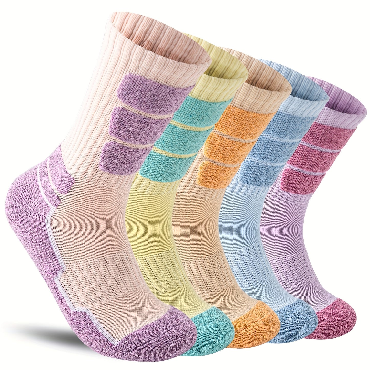 ORVYTHA Wool Hiking Socks 5 Pairs for Men Women Compression