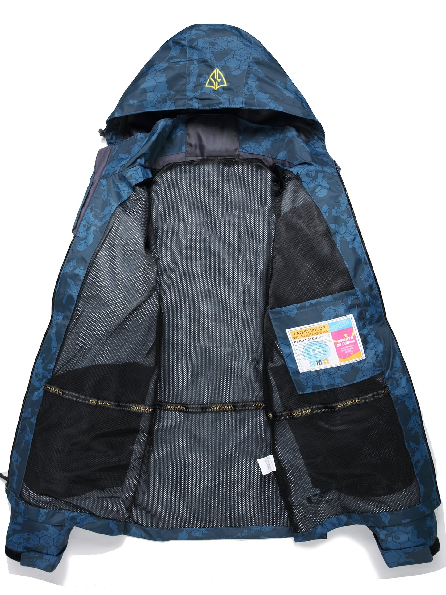 Men's Waterproof Rain Jacket With Hood And Windproof Zippered Pockets