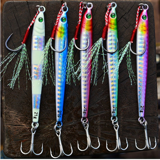 Holographic Jig Lure Lead Bait 5 Pcs For Saltwater Freshwater