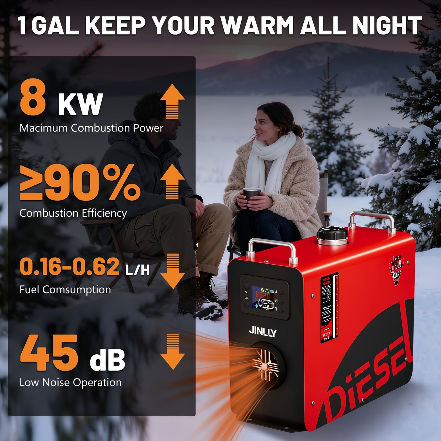 Diesel Air Heater 8KW 12V 24V Portable Parking Heater