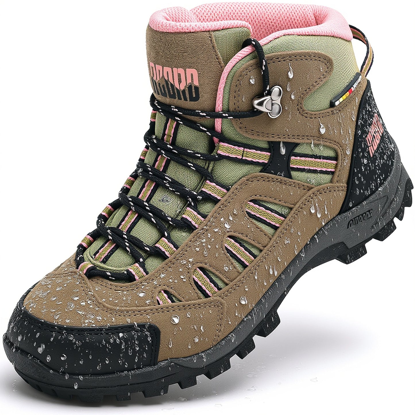 Women'S Waterproof Hiking Boots, Non-Slip Rubber Sole, Comfortable Round Toe Walking Shoes, Durable EVA Insole, Fabric Lined Outdoor Footwear