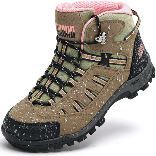 Women'S Waterproof Hiking Boots, Non-Slip Rubber Sole, Comfortable Round Toe Walking Shoes, Durable EVA Insole, Fabric Lined Outdoor Footwear
