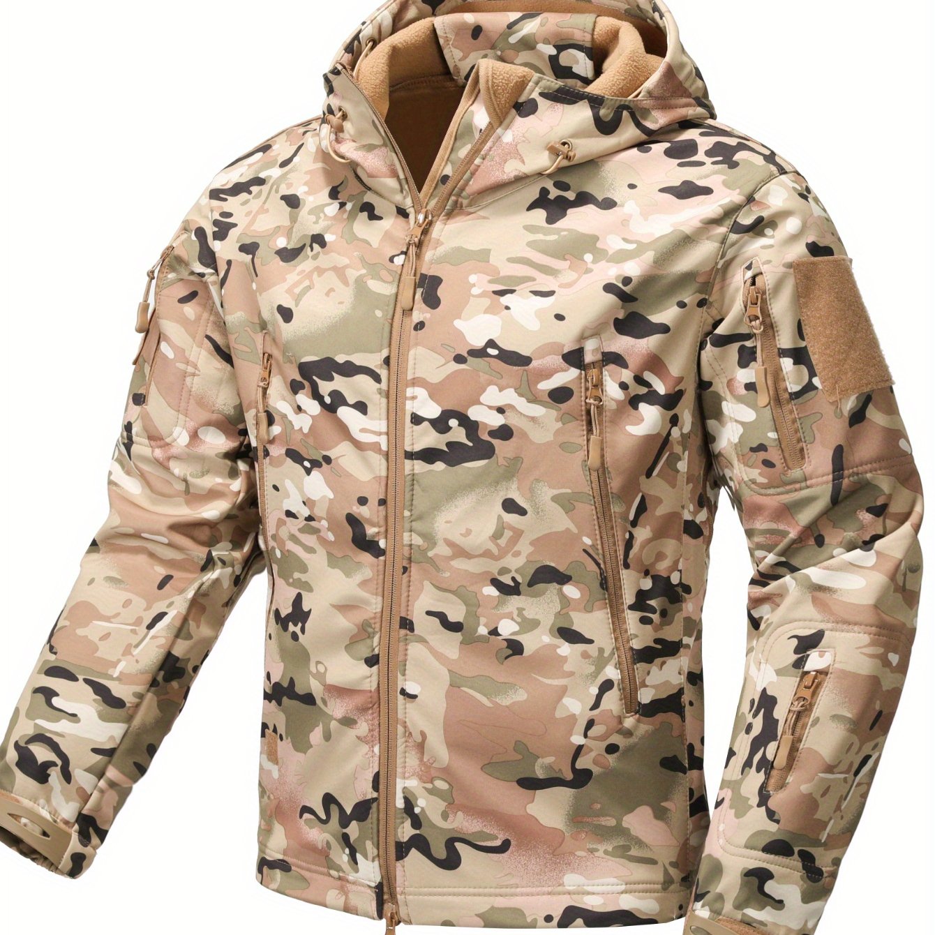 AKARNY Men's camo Jackets Hunting Winter Windproof Warm Hoodie Coat Jacket Soft shell jacket, Hunting Outerwear, Hunting Jacket, Warm Fleece Jacket, Camouflage Pattern, Casual Streetwear, Machine Washable Jacket