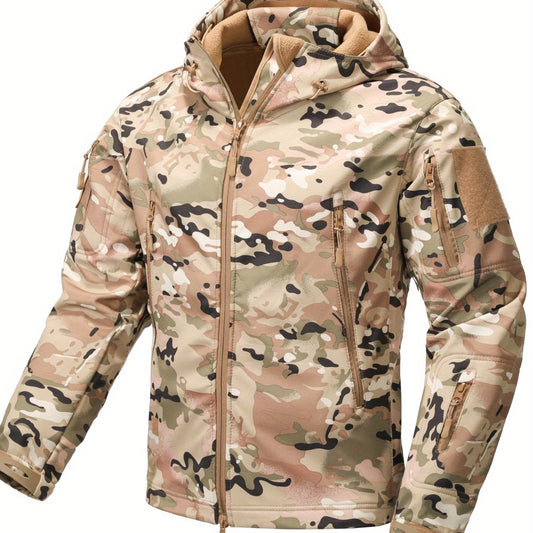 AKARNY Men's camo Jackets Hunting Winter Windproof Warm Hoodie Coat Jacket Soft shell jacket, Hunting Outerwear, Hunting Jacket, Warm Fleece Jacket, Camouflage Pattern, Casual Streetwear, Machine Washable Jacket