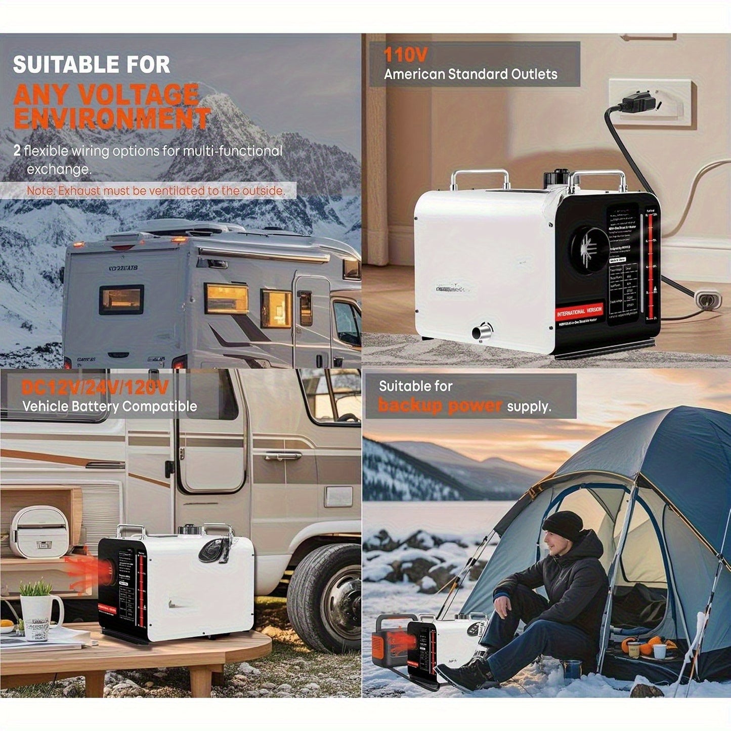 WIPPRO Diesel Heater All In One 8KW 12V LCD Display