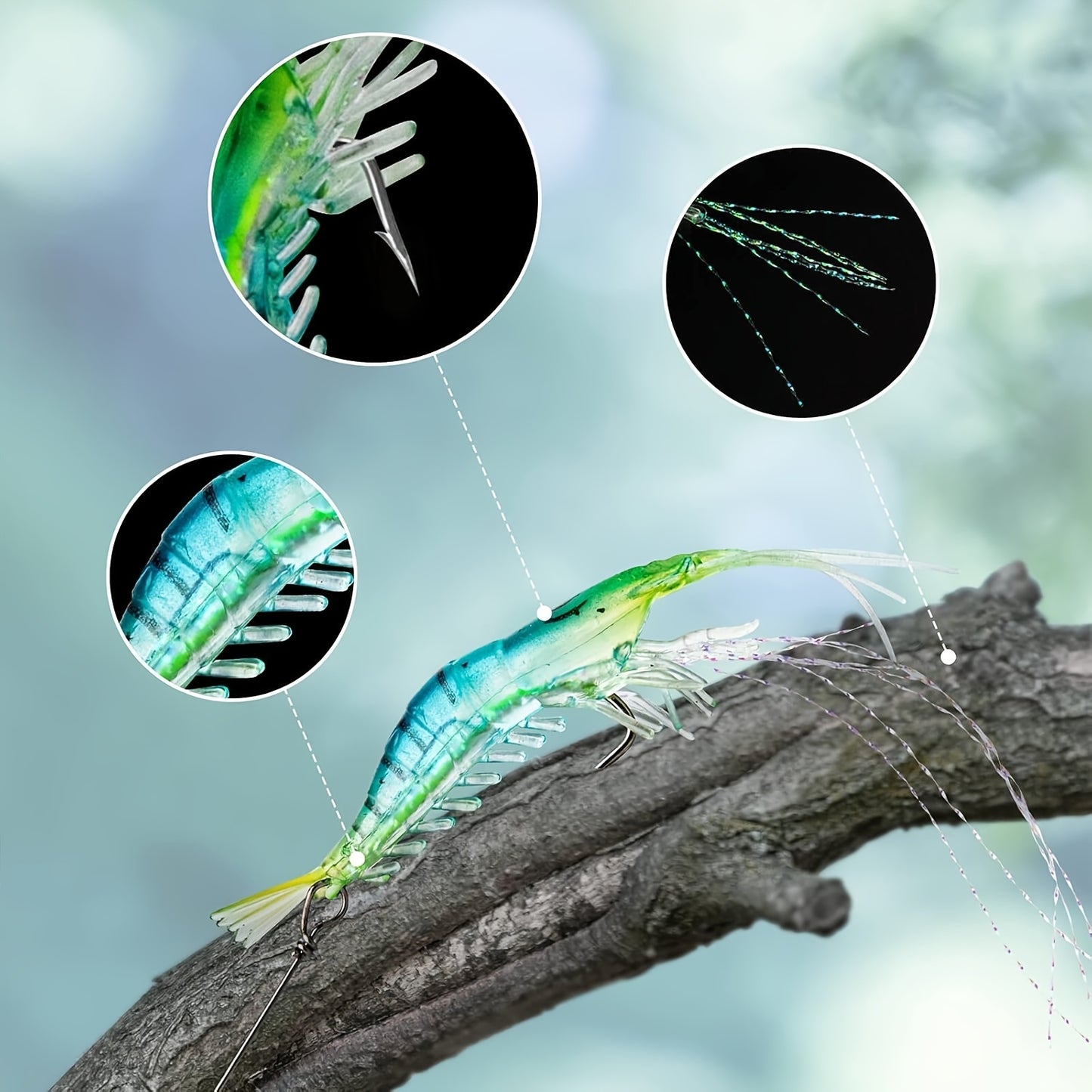 Amacure Fisch Realistic Biomimetic Shrimp Lure Set For Fishing